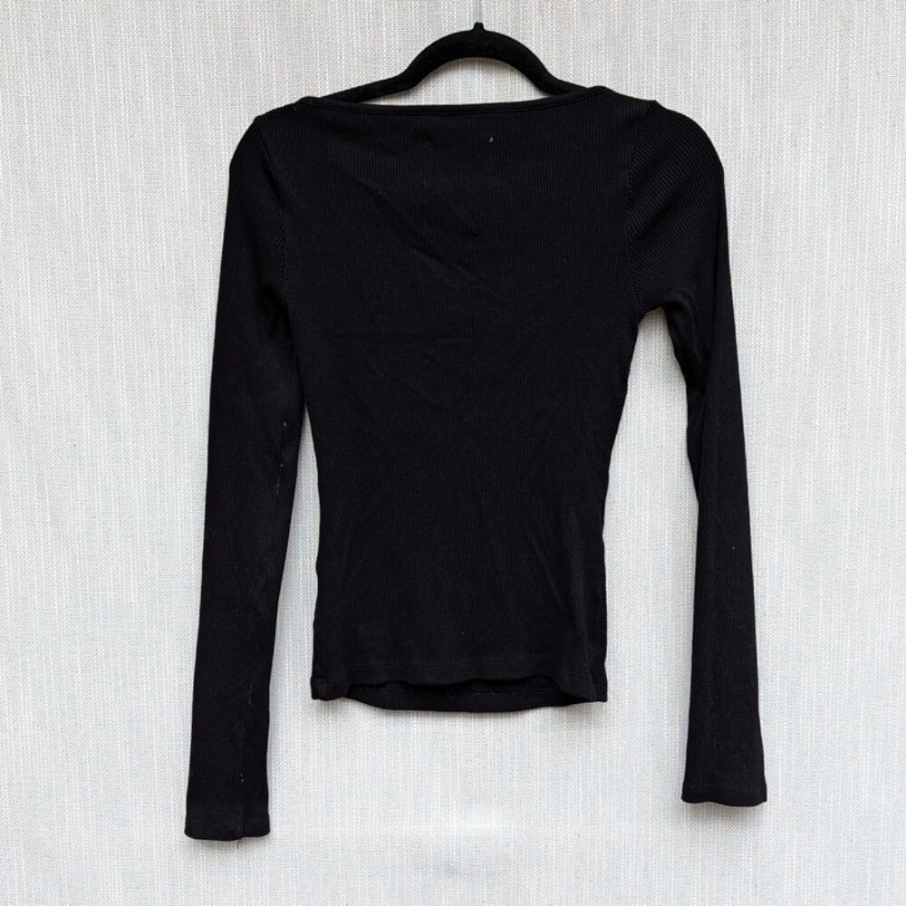 Citizens of Humanity Iris Cut Out Knit Top Womens Black Long Sleeve Slim Fit - Picture 3 of 8